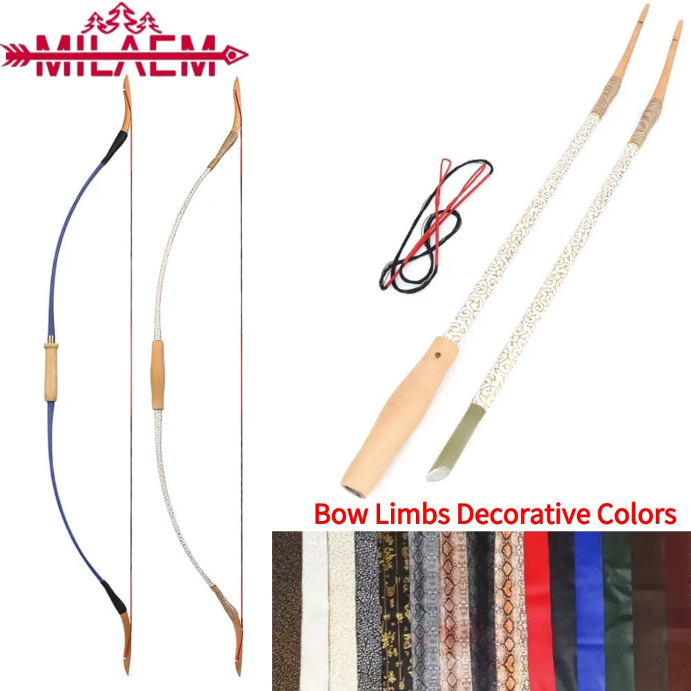 

53''New Archery Traditional Bow 15-40lbs Takedown Longbow Left/Right Hand Split Recurve Bow Outdoor Shooting Hunting Accessories