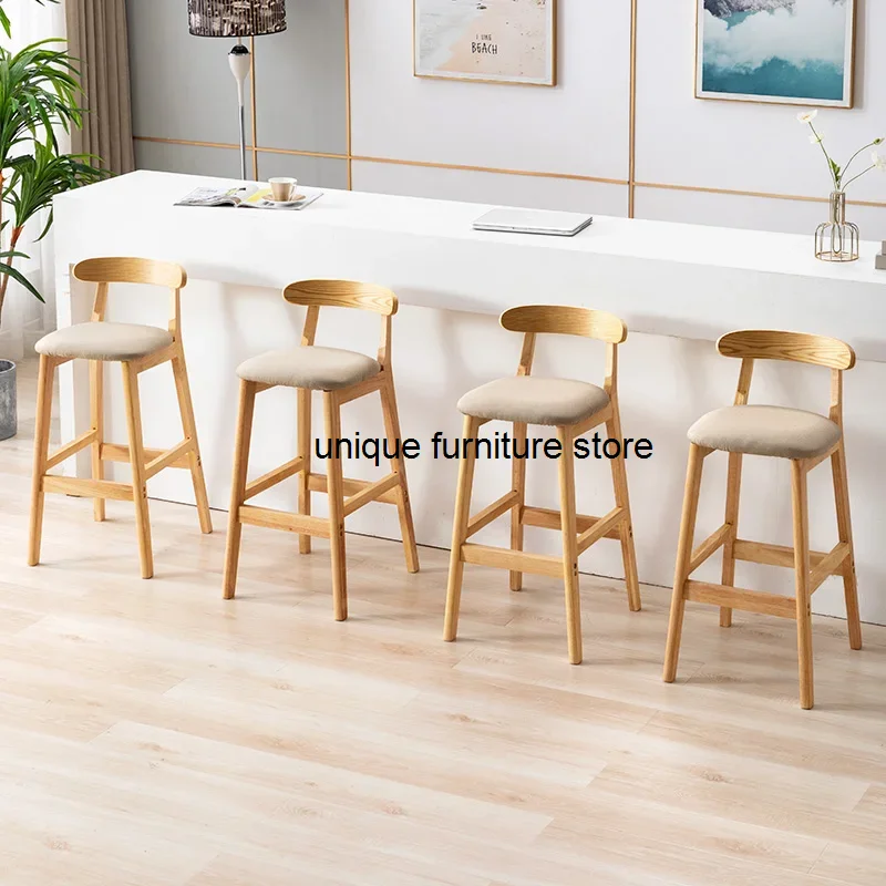 

Design Wood Bar Stool Nordic Kitchen Japanese Vanity Dining Chairs Patio Table Sedie Sala Da Pranzo Balcony Furniture YX50BY