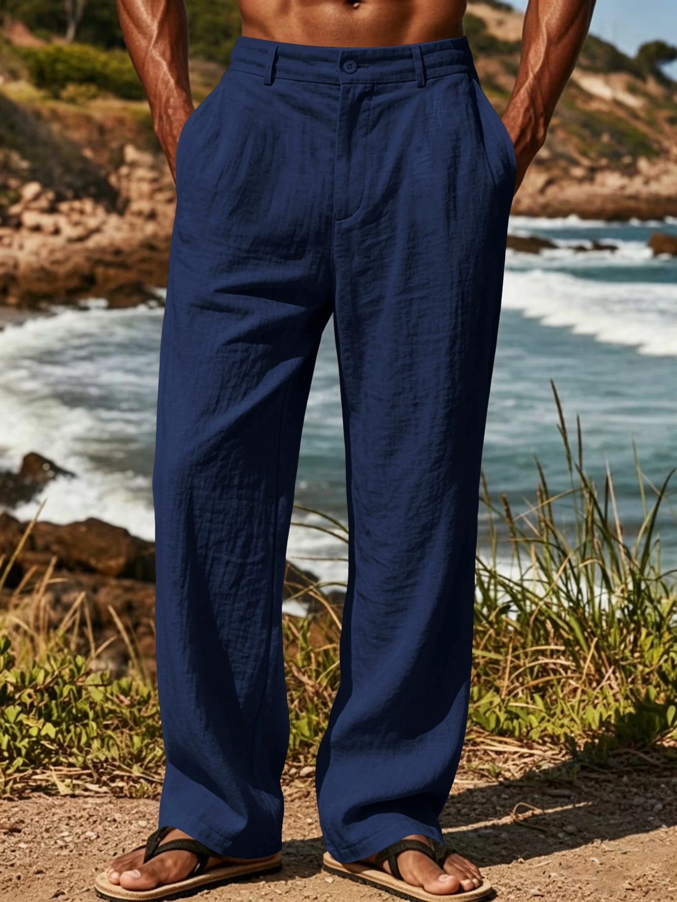 ฤดูร้อนแฟชั่นใหม่ผู้ชายกางเกงข - Men'S Fashion Linen Pants บทวิจารณ์และราคา