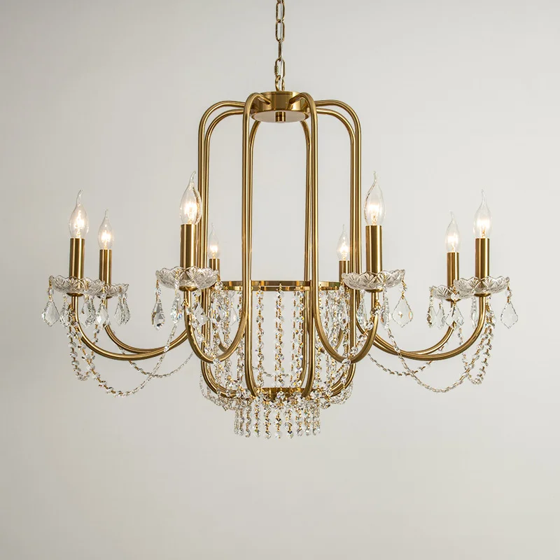 

American crystal chandelier French light luxury designer restaurant candle lamp bedroom lamp atmospheric living room lamp