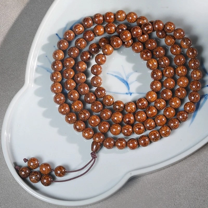 

Papuan Ebony Agarwood Dragon Scale Pattern 108 Beads Bracelet Buddhist Prayer Beads Multi-circle Hand Jewelry