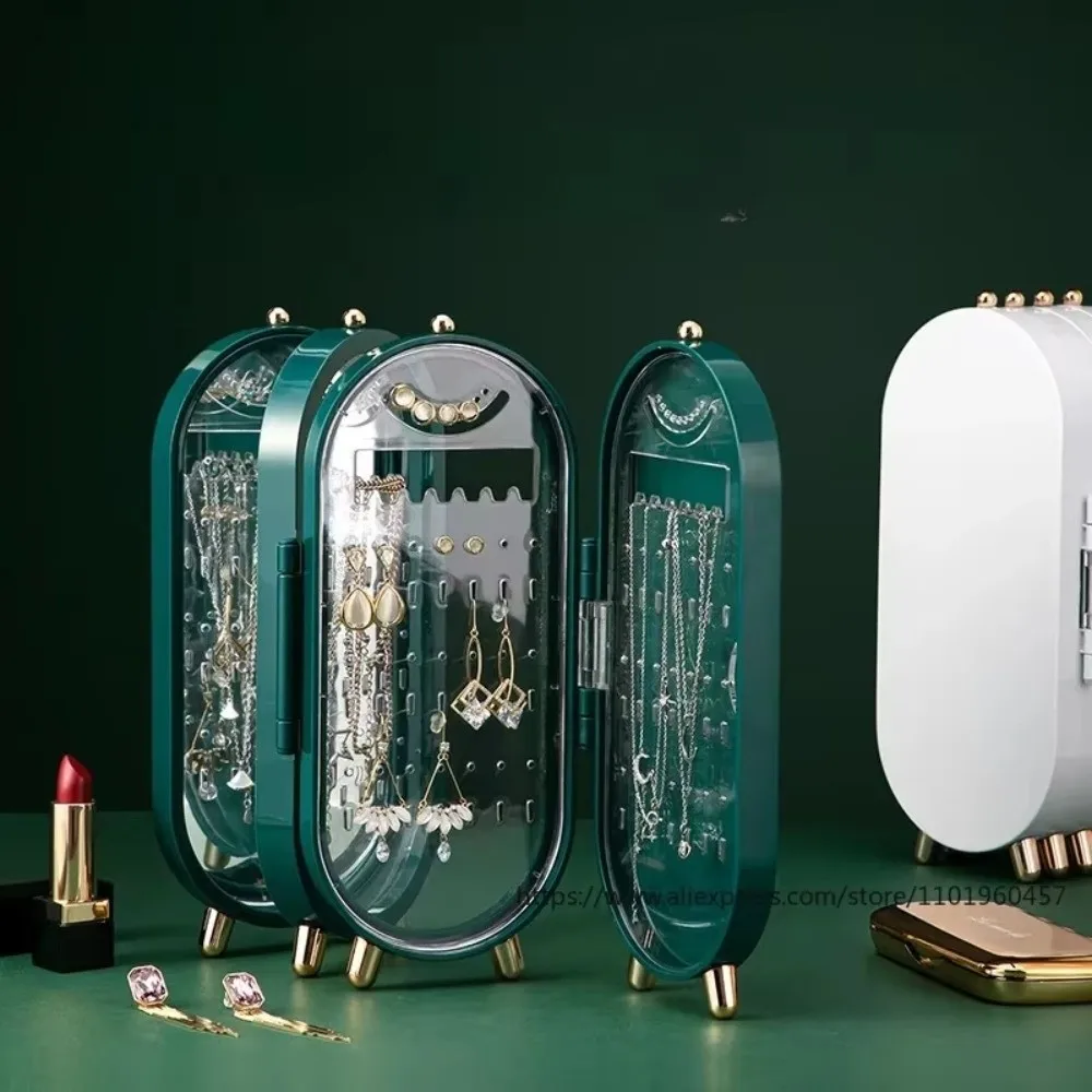 التنظيف المنزلي مجوهرات صندوق تخزين رف شاشة قطعة أثرية مجوهرات أقراط قلادة صندوق حامل مُنظِم