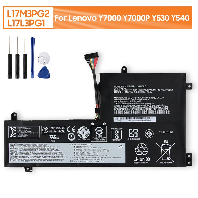

Сменный аккумулятор L17M3PG2 L17L3PG1 L17M3PG3 L17C3PG1 для Lenovo Y530 Y540 Y7000 Y7000P