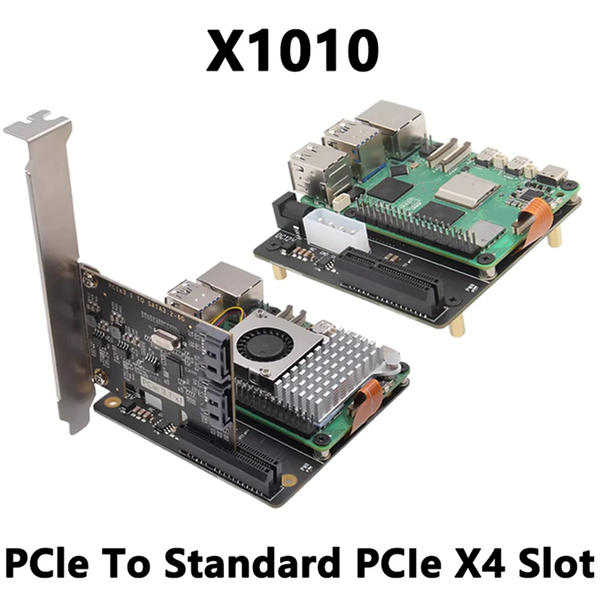 AT87-X1010 PCIe FFC Connector to Standard PCIe X4 Slot Expansion Board for Raspberry Pi 5