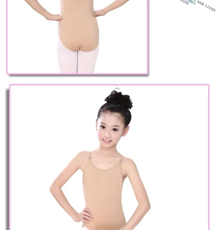 Kind Erwachsene Sexy Nahtlose Leibchen Haut Farbige Gymnastik Trikot Mädchen Kinder Tanzen Ballett Unterwäsche Badeanzug Nude Trikot – Detail 4