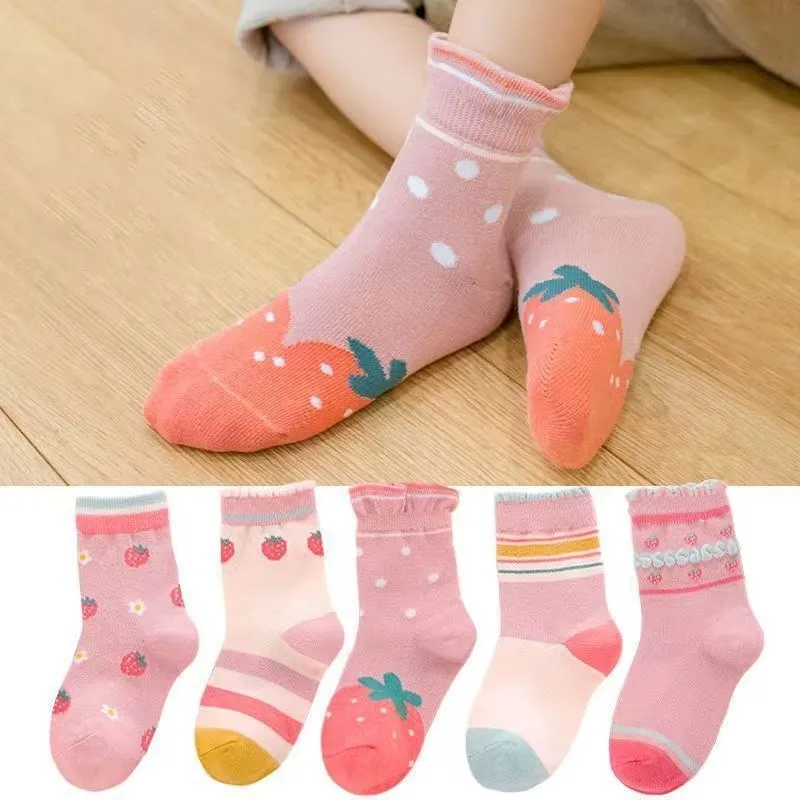 5 Pairs Cotton Kids Socks Warm Winter Socks For Baby Girls Cute Cartoon Newborn Toddler Socks Casual Sport Boys Socks 0-12 Yrs