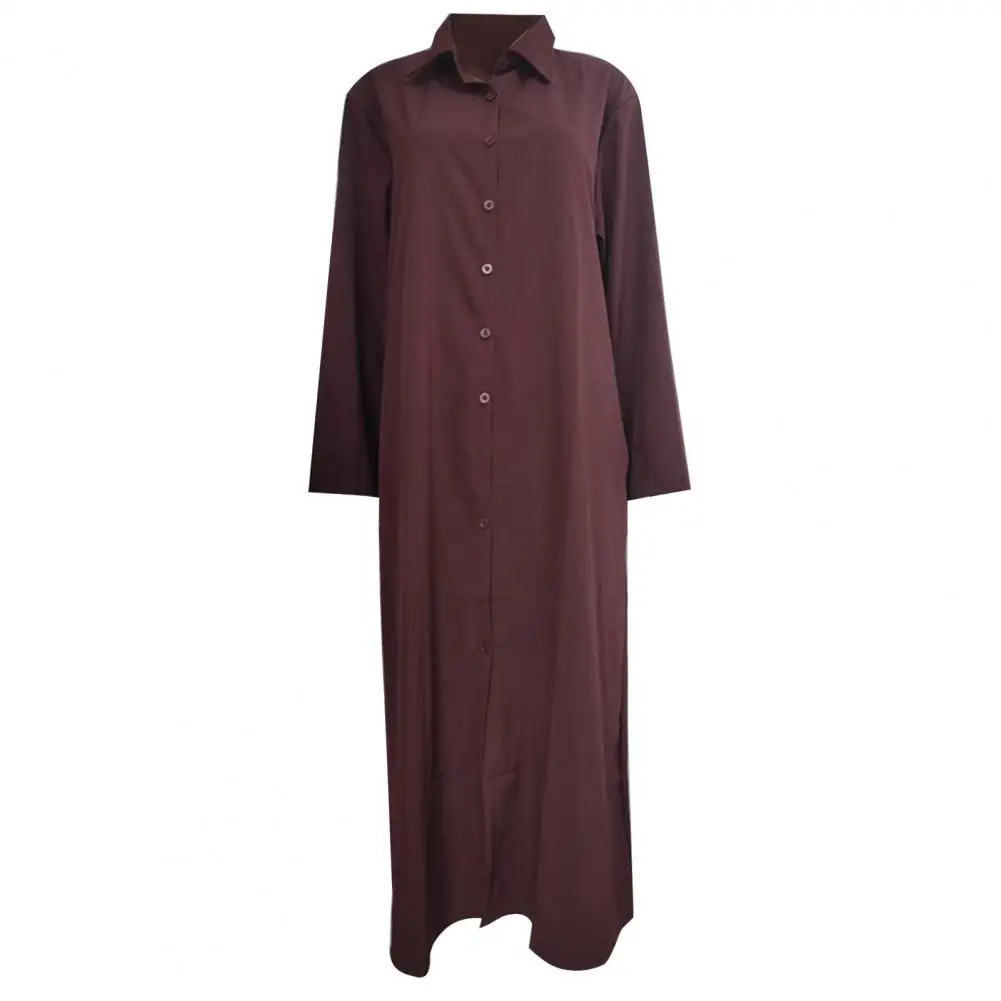 Robe maxi boutonnée de style rétro pour femmes avec poches, chemise de printemps, col rabattu, revers, décontracté, élégant