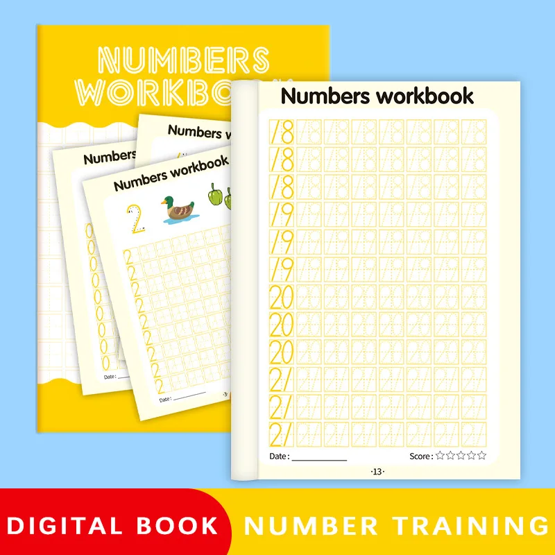 

Children's Digital Exercise Book Interactive Learning Activity Book Pen Control Training Numbers 0-100 Early Education Book