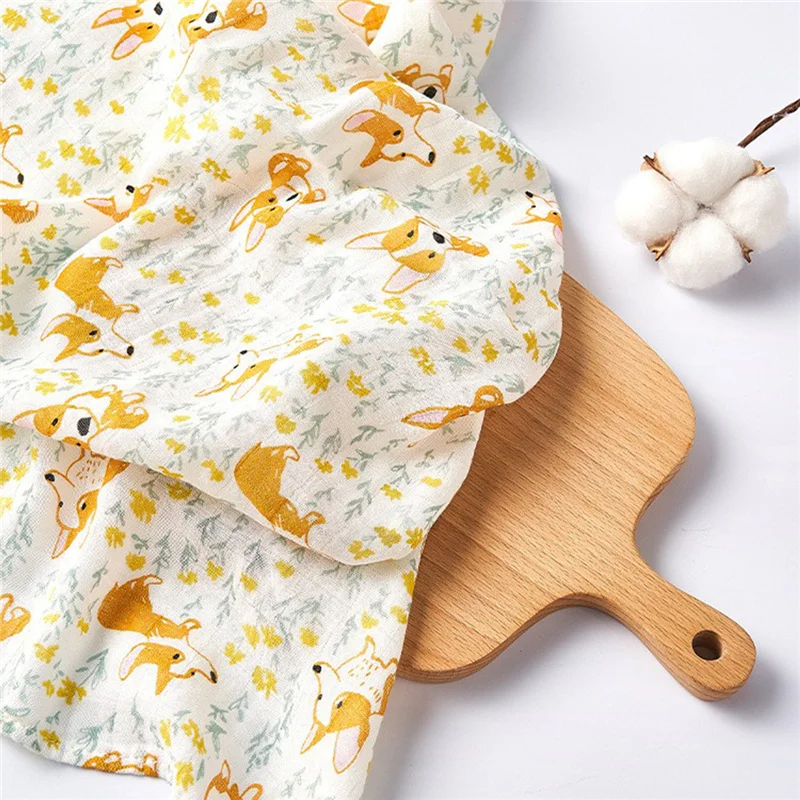 60*60cm Baby Blankets Soft Organic Bamboo Cotton Baby Bibs  Muslin Swaddle Wrap Feeding Burp Towel Scarf Muslin Big Diaper