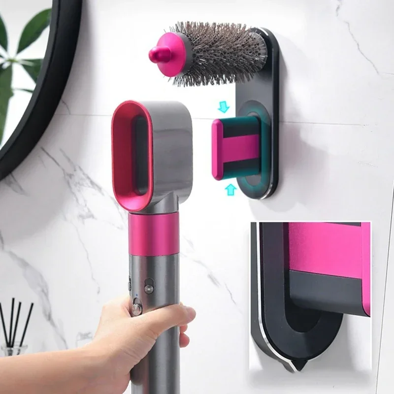 Hair Dryer Holder Wall Mount Storage For Dyson Airwrap Complete Styler Storage Rack For Hair Curling Wand Bathroom view 4