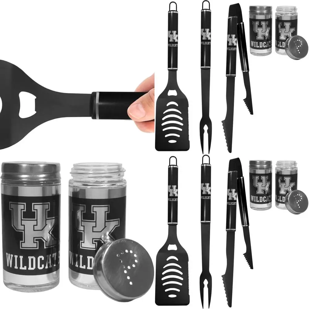 

Kentucky Wildcats 3-Piece Black BBQ Tool Set with Shakers