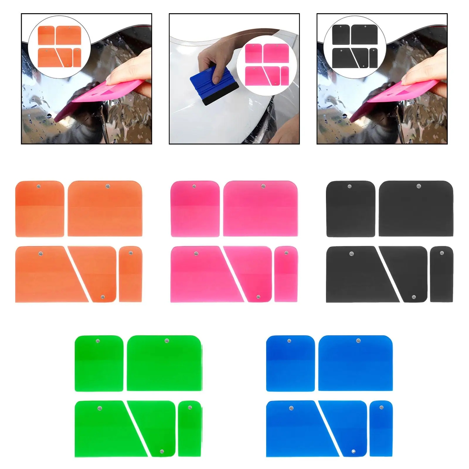 5Pcs Generic PPF Squeegees TPU Squeegees Practical Car Film Tool Window Tint Tools Accessories for Cars Mirror