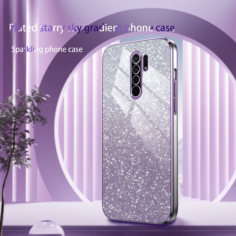 For Redmi 9 Case Bling Luxury Electroplate Glitter Phone Case For xiaomi Redmi 9A 9C Shockproof Soft Bumper Clear Back Cover