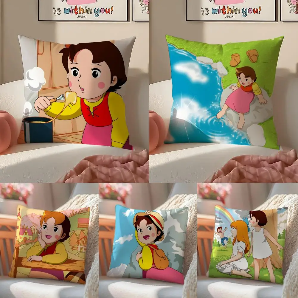 

Наволочка для подушки с изображением Хайди из Альп, короткий плюш, невидимая молния, для дивана или кресла