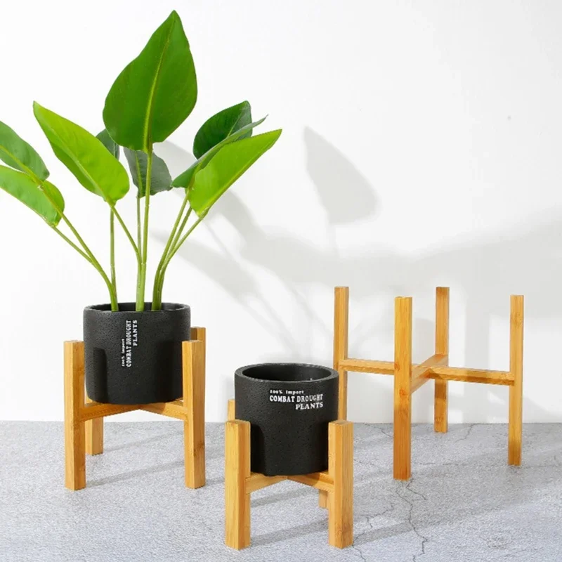 Soporte para maceta de madera de cuatro patas, Base para maceta de plantas y flores suculentas, soporte de exhibición para el hogar, jardín, decoración de Patio, muebles de estante