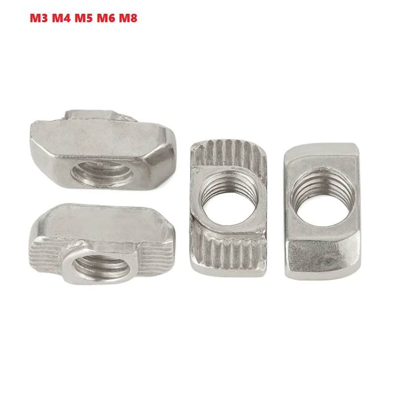 M3 M4 M5 M6 M8 Slot T-nut Sliding T Nut Hammer Drop In Nut Fasten Connector For Aluminum Extrusion