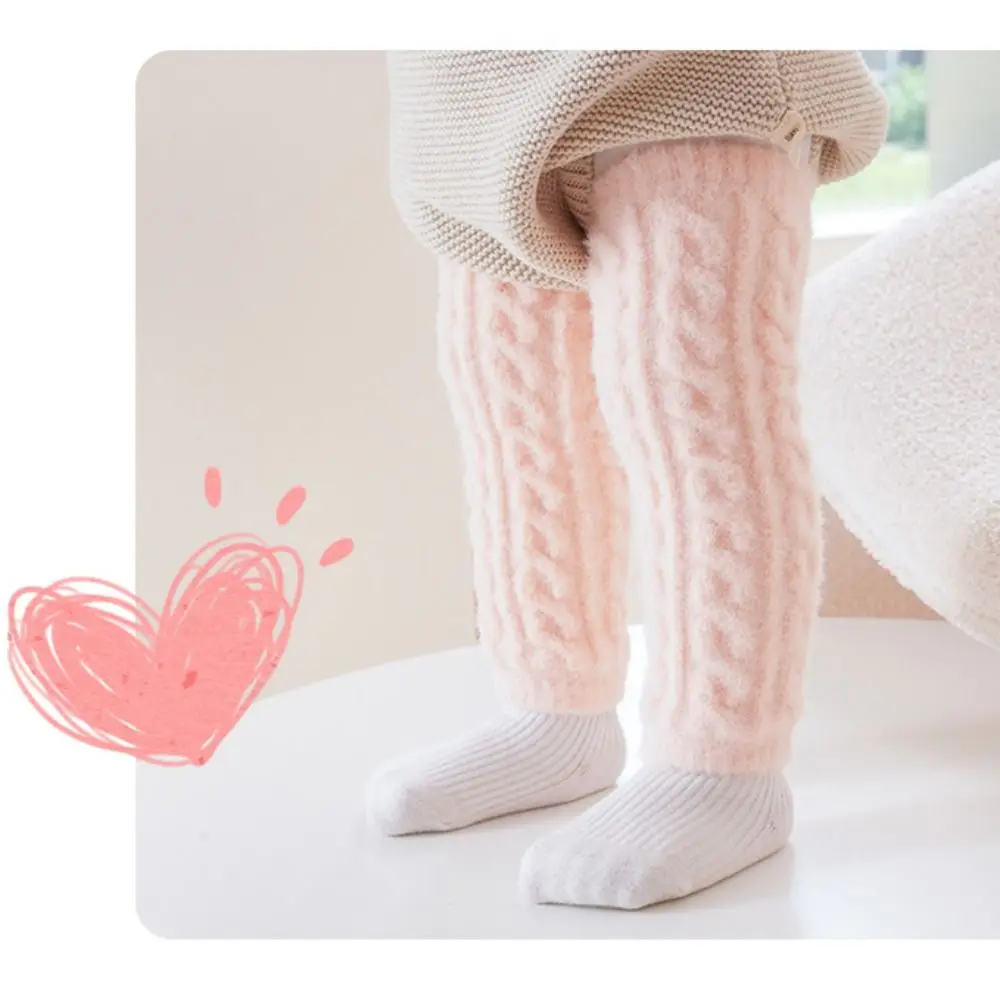 New Warm Furry Knee High Sock Thicken Non-slip Leg Warmer Candy Color Knee Pads Girls Boys