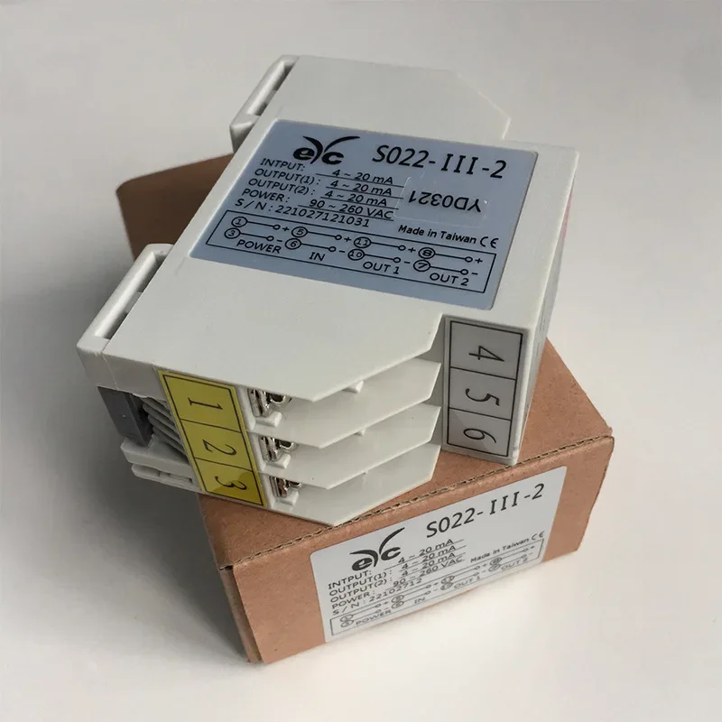Taiwan EYC Aluminum Rail Signal Converter, Distributor S022-III-2 One In And Two Out, Current Signal