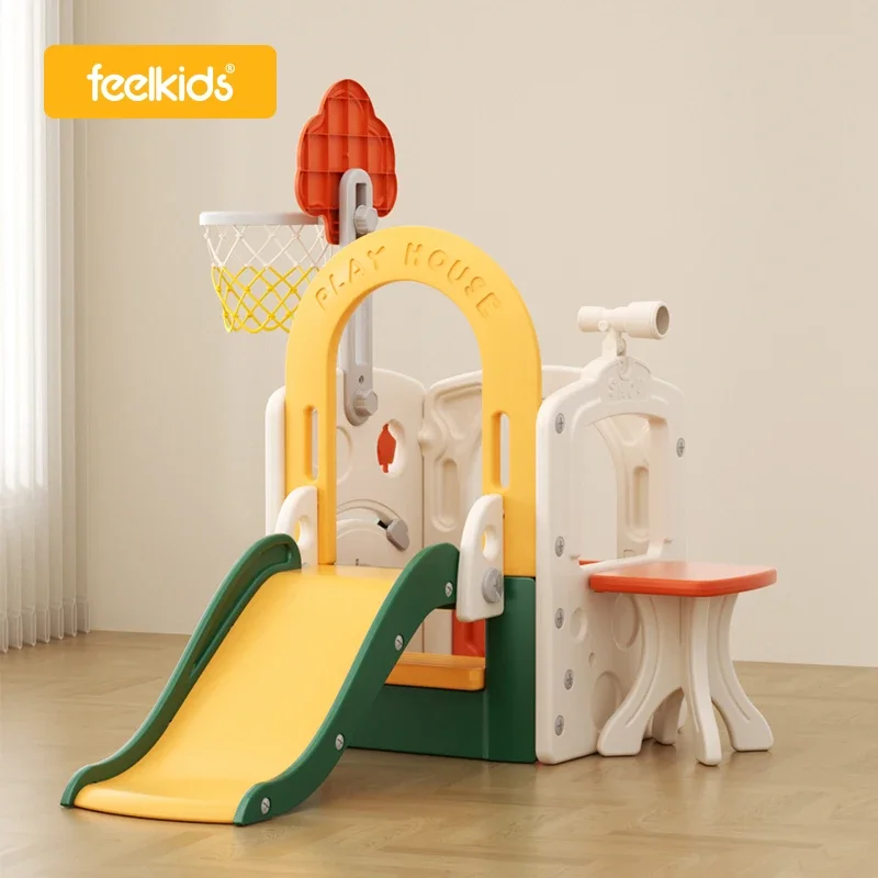 Feelkids Kids Fun Space Slide playhouse home plastic toy toddler baby slide for kids indoor children's playground