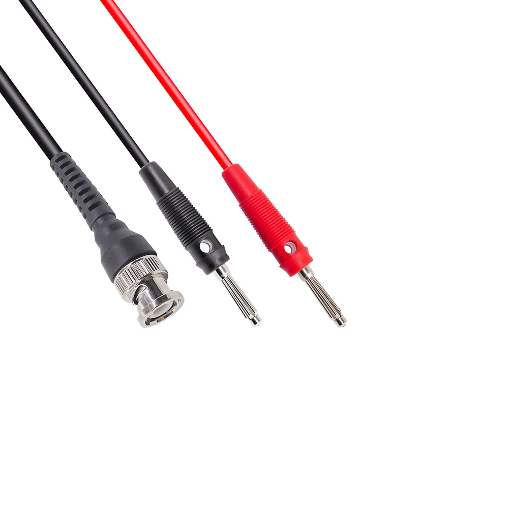P1008A 120CM BNC To Dual 4MM Banana Plug Test Lead Probe Cable for Oscilloscope Signal Generator 5A Banana Plug Connect Cable