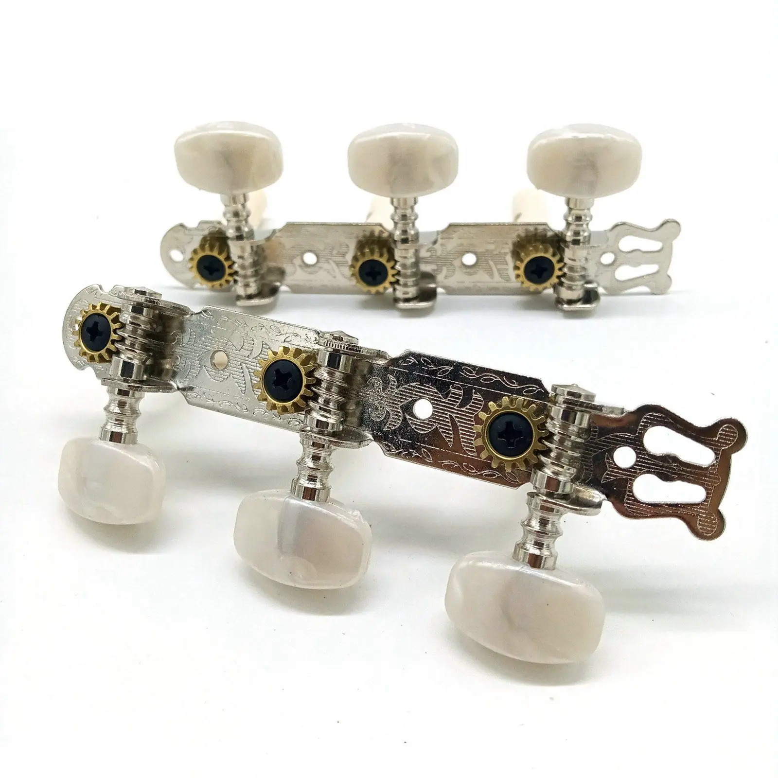 A61P One Set of Classical Guitar Tuning Keys Pegs Machine Heads String Tuning Pegs for Classic Guitar Accessory Part,Silver