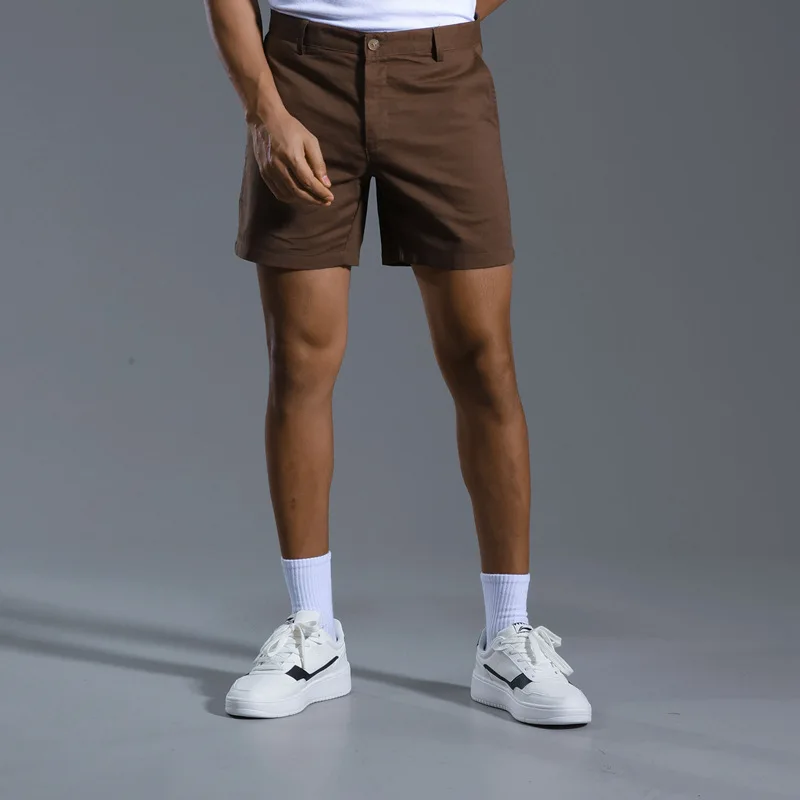 Office Casual Spring/Summer Men'S Shorts Solid Color Linen Shorts Pocket Button Design Pants Versatile Trendy Pants