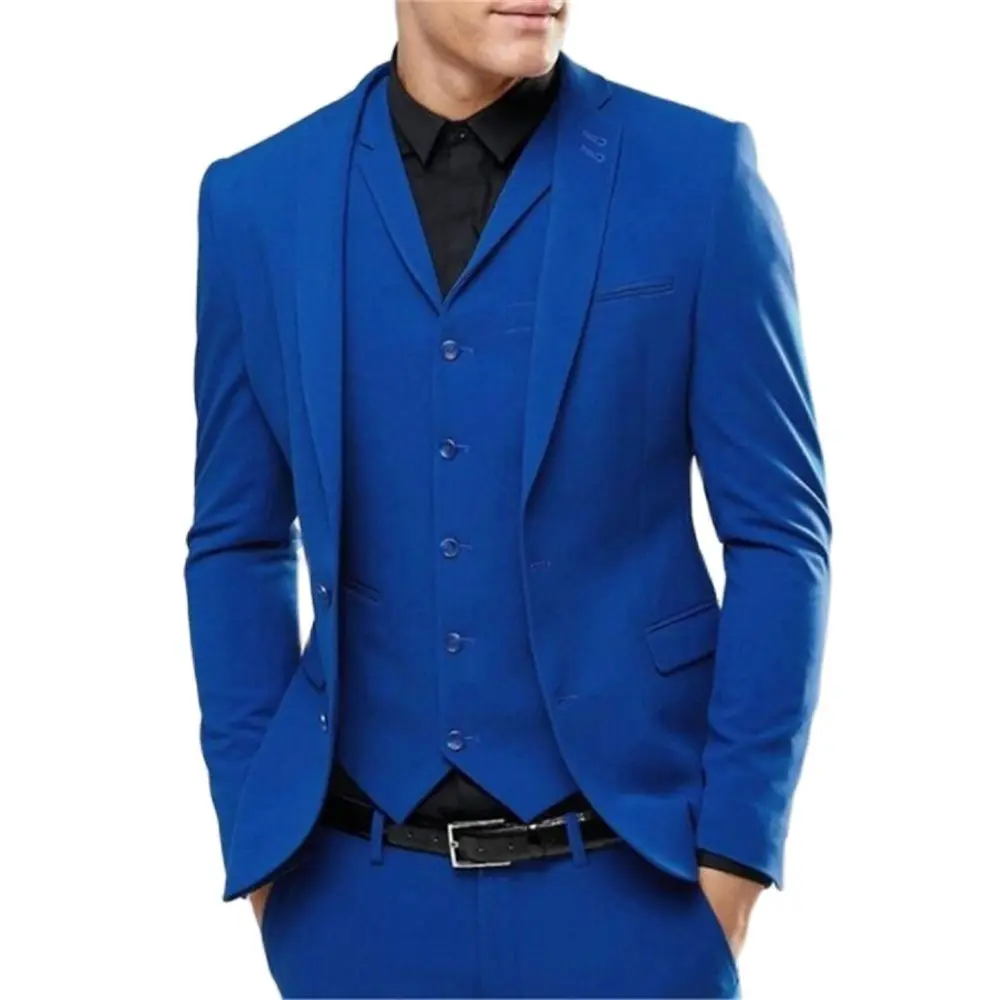 

Latest Royal Blue Wedding Suits For Men 3 Pieces (Jacket+Pant+Vest) Groom Men Suit Tuxedos Mens Terno Masculino Blazers For Man