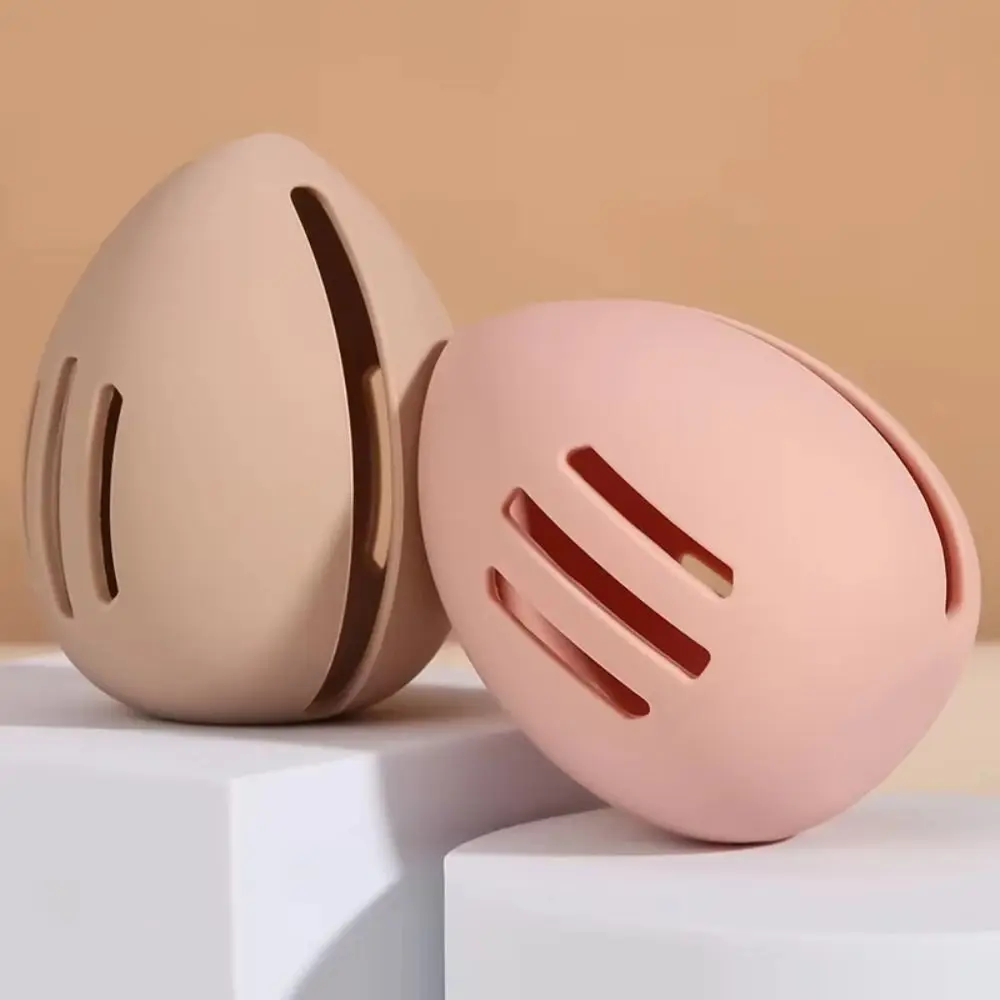 Silicone Makeup Sponge Holder Multi-Hole Eco-Friendly Beauty Eggs Storage Case Khaki Pink White Makeup Sponge Case Cosmetic