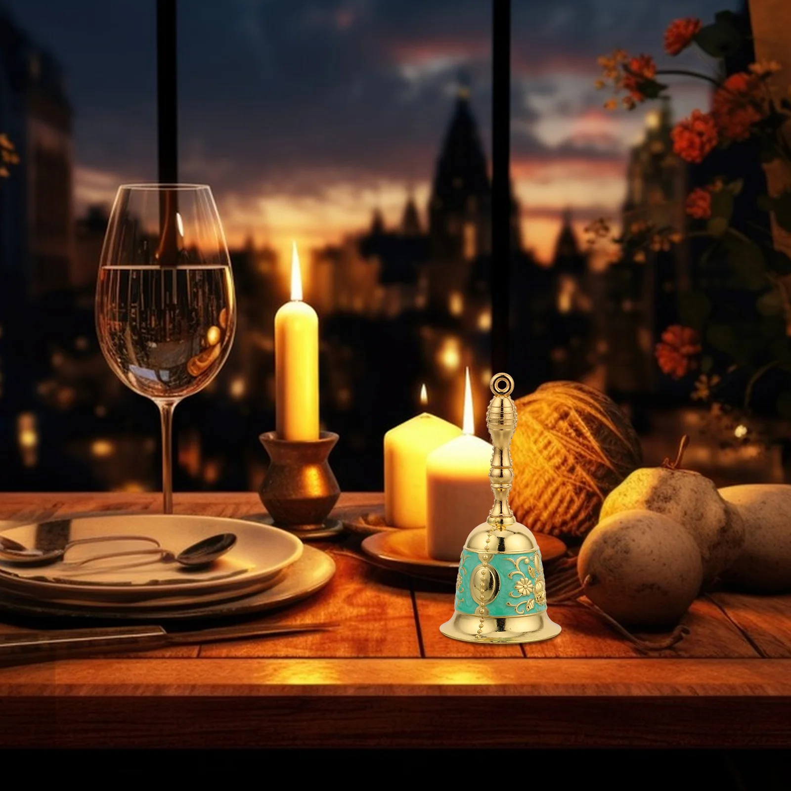 جرس يدوي عتيق جرس خدمة معدني عتيق لمطعم مدرسة الكنيسة عطلة عيد الميلاد الديكور صوت واضح بصوت عالٍ #6