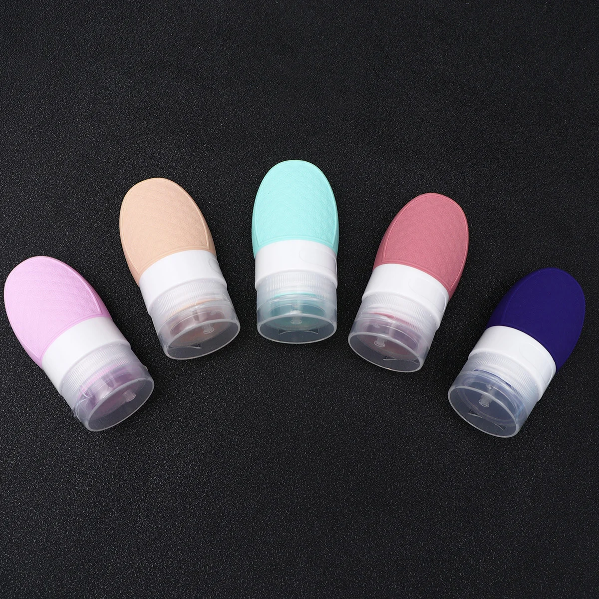 5-teiliges 37-ml-Silikon-Make-up-Flaschen-Set, feines Handwerk, auslaufsichere Aufbewahrung für Reisen, tragbare, nachfüllbare, leichte Behälter