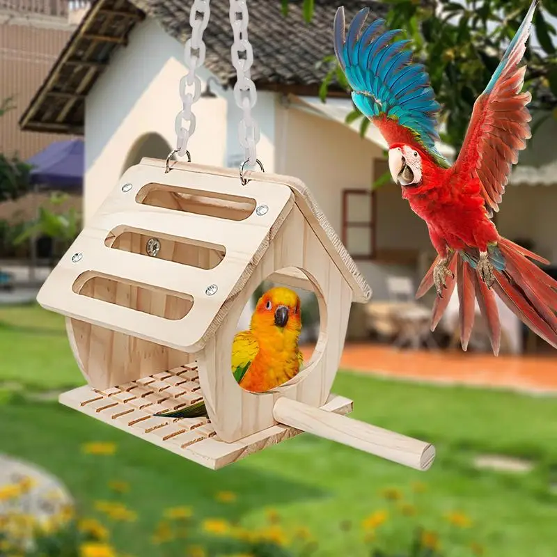 

Bird Nest Bed Outdoor Bird Hangs Houses Wood Bird Nests Hangings Birdhouse Breeding Box Bird Cage For Balcony Courtyard Garden