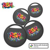 RSH 1/ 4pcs Security GPS Tracker Fashion Painting Android Locator for Samsung Moto Smart Tag Gift work with Google's Find Hub