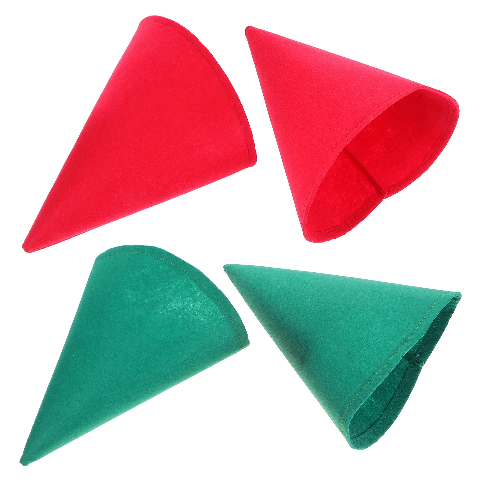 

4Pcs Christmas Elf Hats Felt Cone Dwarf Gnome Costume Hats Party Cosplay Accessories Holiday Event Red Cone Hat