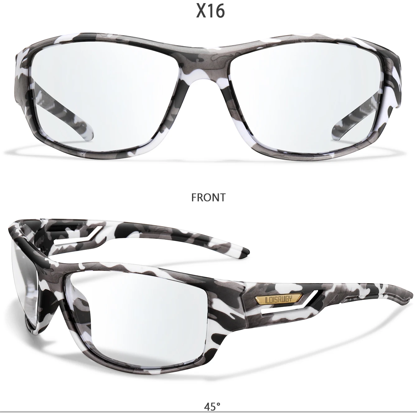 Photochrome Sonnenbrille für Herren, Camo-Militärstil, Festival-Geschenke, Angeln, Radfahren, Reiten, Laufen, Angeln und Fahren – Detail 7