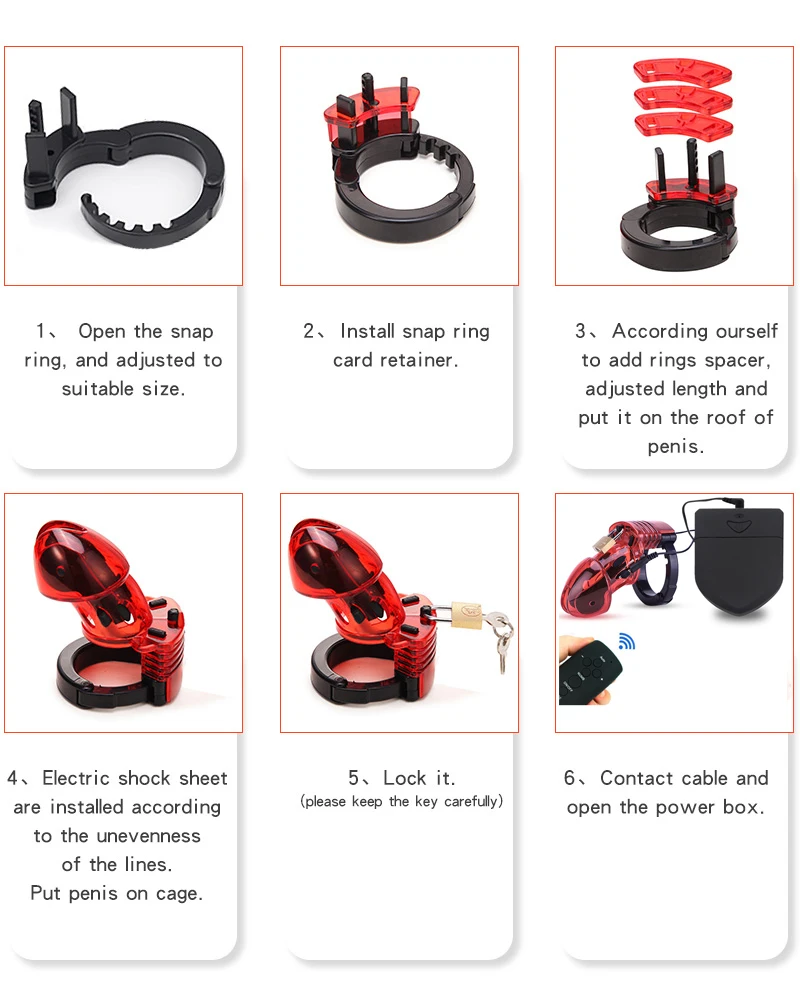 Wireless Remote Electric Shock CB6000 Cock Cage Ball Stretcher Lock Electro Shock Penis Ring Male Chastity Device BDSM Sex Toys view 5