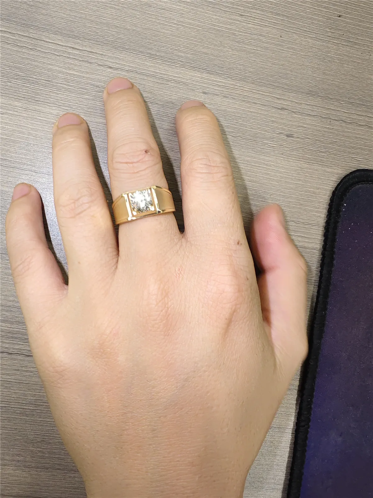 10K Solid Gold Lab-Grown Diamond 1CT Matte Finish Wedding Men's Ring High-End Jewelry Platinum Men's Custom Wholesale