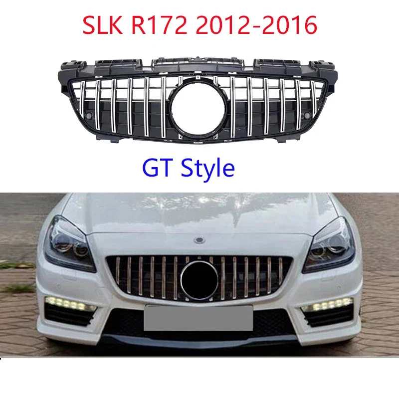 SLK Class GT Front Grille for Mercedes R172 2012-2016 SLK200 SLK250 SLK350 ABS Sport Front Bumper Grill Car Styling