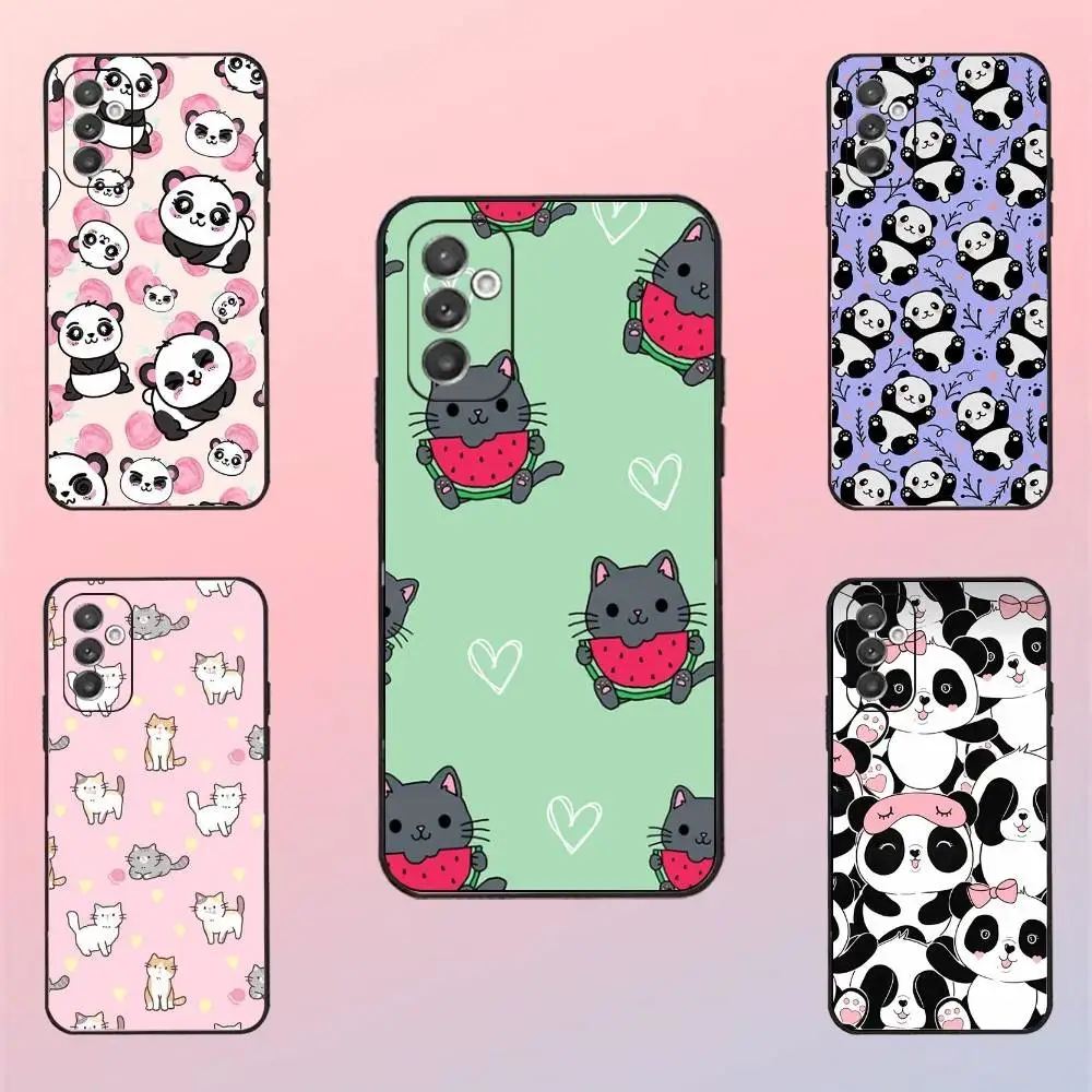 

Summer Cool Watermelon Cat Phone Case For Samsung S 25,24,23,22,30,21,10,9,Ultra,Plus,Lite,FE,4,5 G Black Soft Case