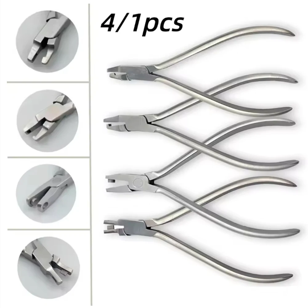 4PCS Professional Dental Orthodontic Aligner Pliers Thermal Forming Invisible Vertical Horizontal Drop Hole Punch Instruments