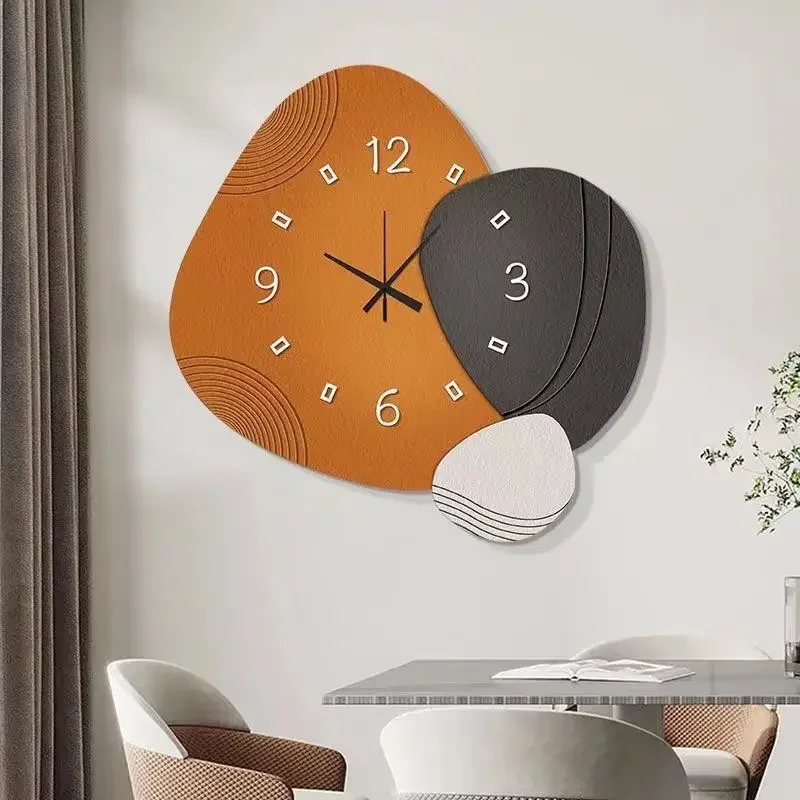 Oval Living Clock Hanging Picture Silent Restaurant Modern Trend Creative Decoration Mural Wall Clocks Home Decoration