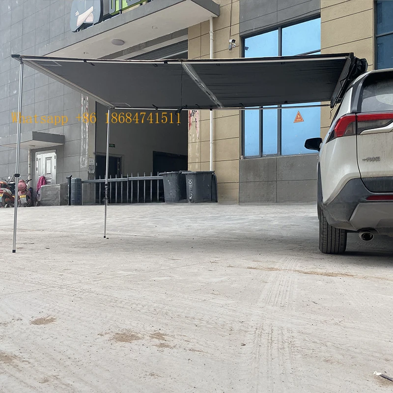Factory Direct Black Coating Car Side Awning Waterproof Shade Canopy Outdoor Self-driving Camping Car Tent