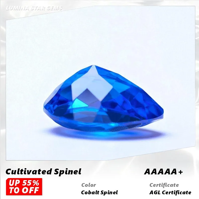 

L-Lab Grown Sapphire Cobalt Spinel Pear Cut Artificial Gemstone With AGL Certifcate For Ring Pendant Jewelry Diy Making