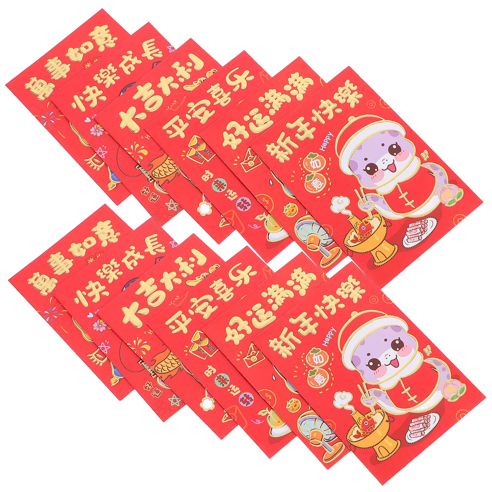 36 Pcs Three-dimensional Year of The Snake Red Envelope Paper Traditional Packet