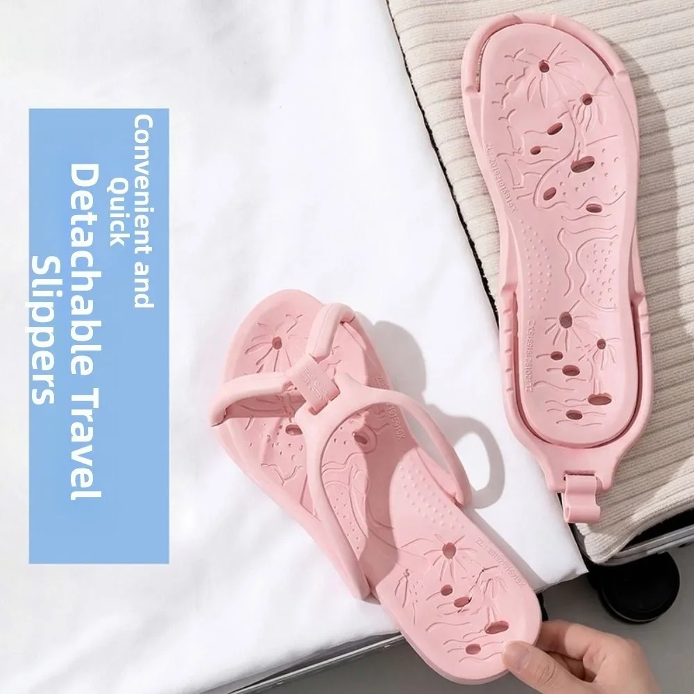 Rutschfeste, faltbare Reise-Hausschuhe, leichte, bequeme EVA-Hotel-Flip-Flops, weiche, flache Absätze, Badezimmer-Hausschuhe für Männer und Frauen – Detail 7