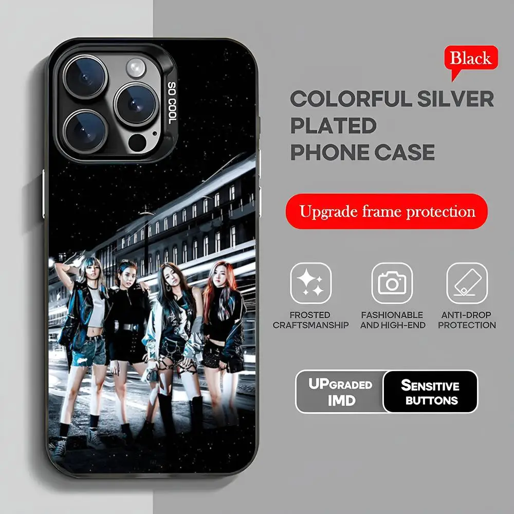 Kpop-BLACKPINKs-Girls Phone Case 2024 IMD Case For IPhone 16 15 Pro XR XS 7 8 Plus SE2024 Shockproof Color Phone Funda Cover