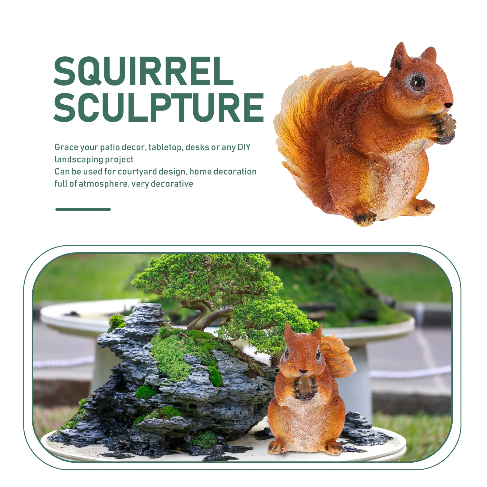 محاكاة السنجاب الراتنج الحيوان النحت لحديقة ساحة ديكور في الهواء الطلق داخلي المشهد تخطيط الديكور العرض