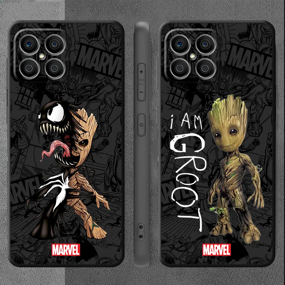 Silicone Cover Case for Honor Magic4 Magic5 Pro 70 90 Lite X7 X6 4G 20 X8a 4G X9a 5G 8X X8 X6a 4G 70 Bag Marvel Groot Baby