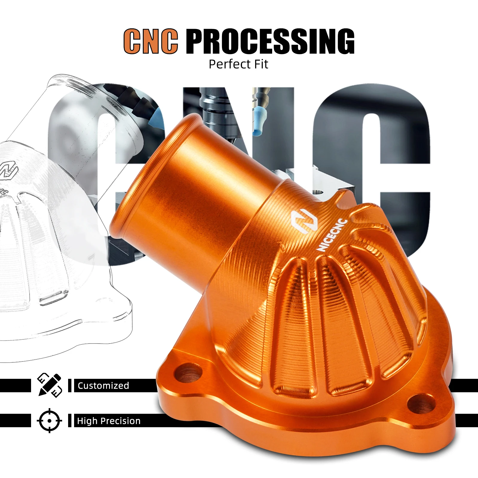 (EU-Lager) NICECNC Thermostatgehäusedeckel Kühlerschlauch-Set für KTM 890 Adventure /R 790 Adventure /R Husqvarna Norden 901 – Detail 15