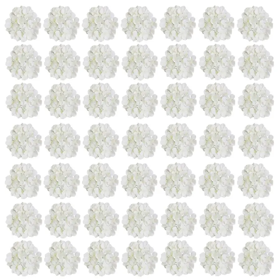 

Искусственные цветы гортензии оптом, 60 шт. искусственных головок гортензии, искусственные шелковые цветы гортензии с стеблями, белые