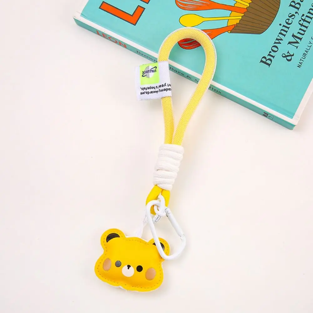 Handmade Woven Cartoon Mobile Phone Lanyard Bear Dacron Phone Wrist Straps Animals Heart Mobile Phone Wrist Rope Keychain